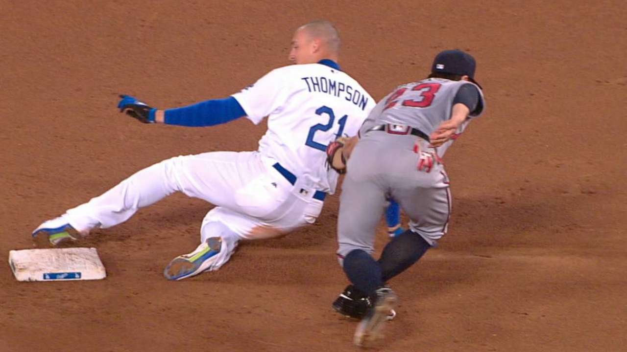 Thompson safely swipes second