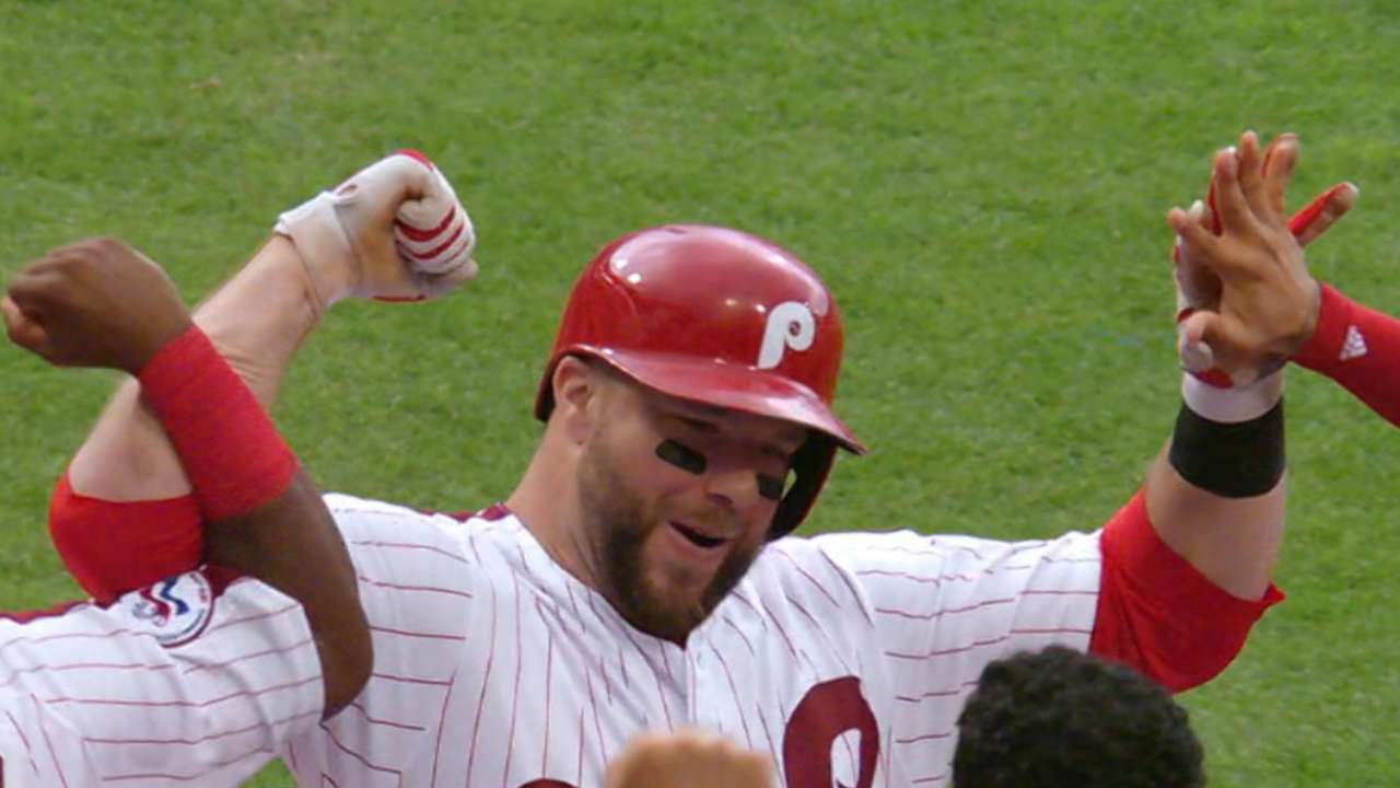 From top to bottom, Phils bats ignite vs. Crew
