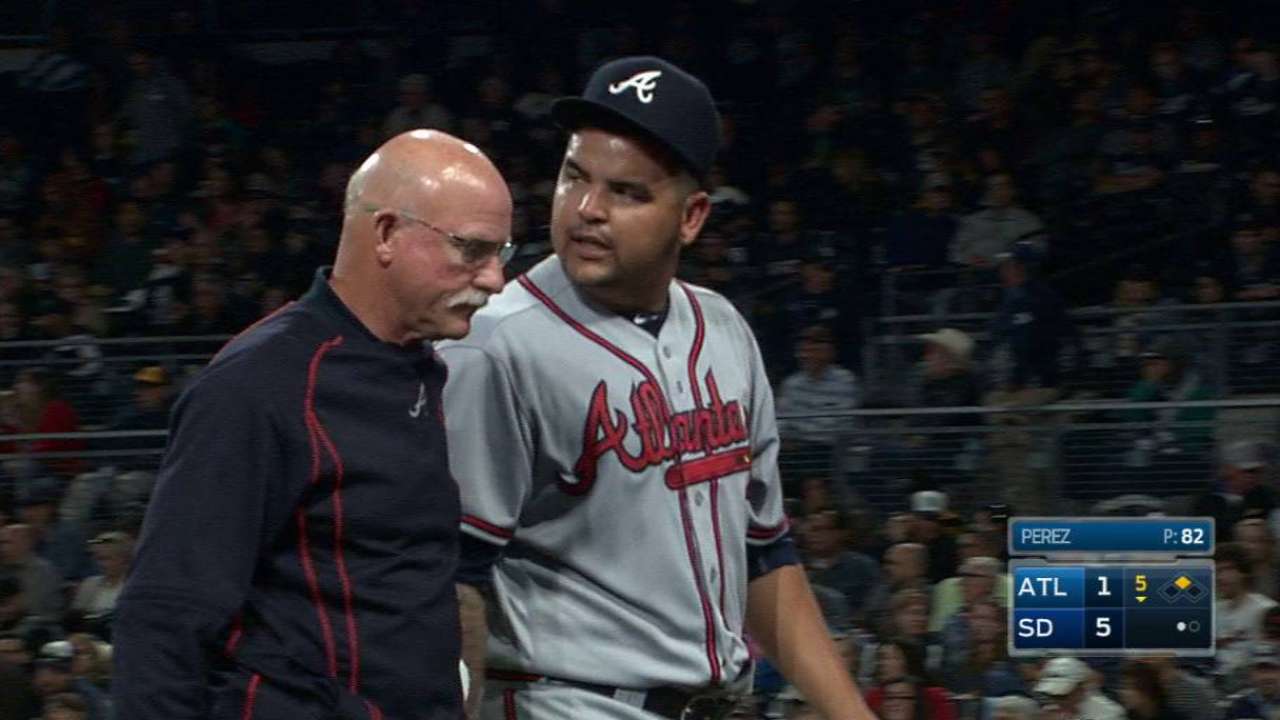 Braves' Perez hopeful for minimum DL stay