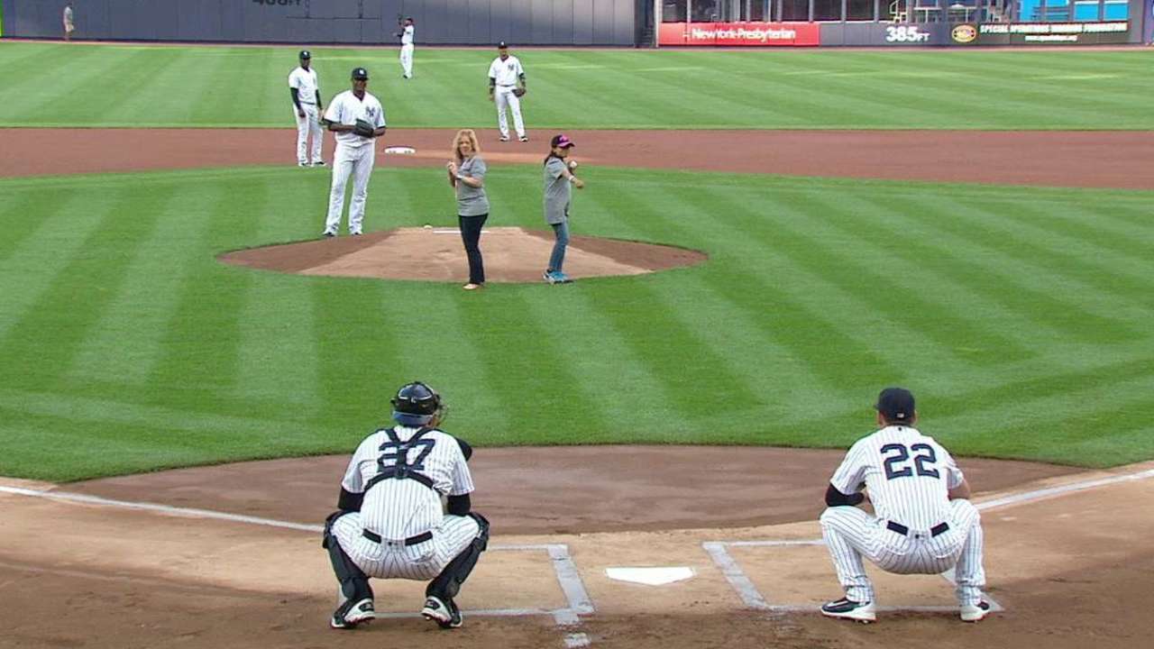 Sardone throws out first pitch