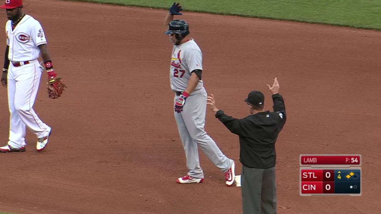 Peralta's first hit of 2016