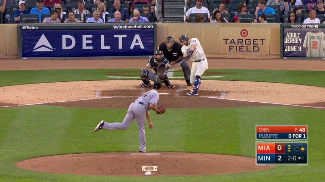 Plouffe crushes two-run shot