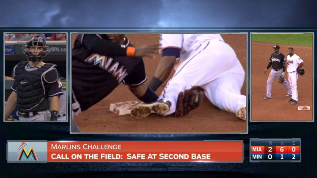 Umpires rule Nunez out at second