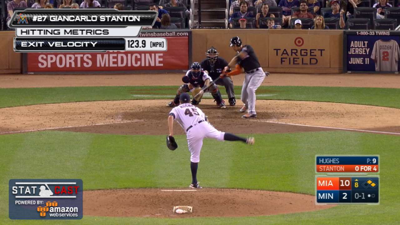 Statcast: Stanton's hot grounder
