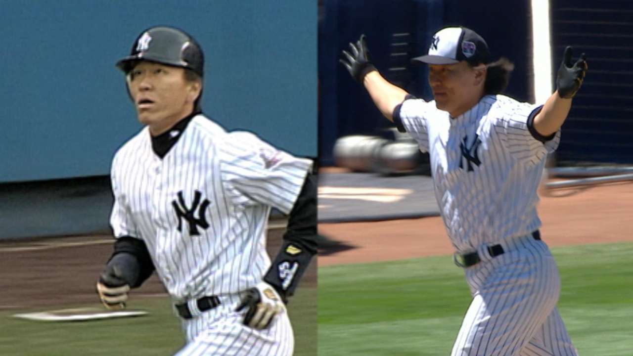 Matsui's birthday includes Old-Timers' Day HR