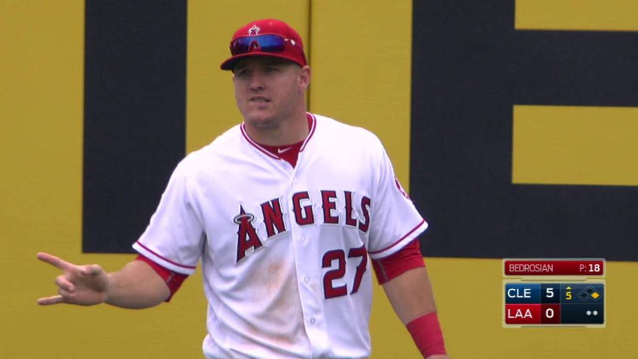 Trout's smooth leaping catch