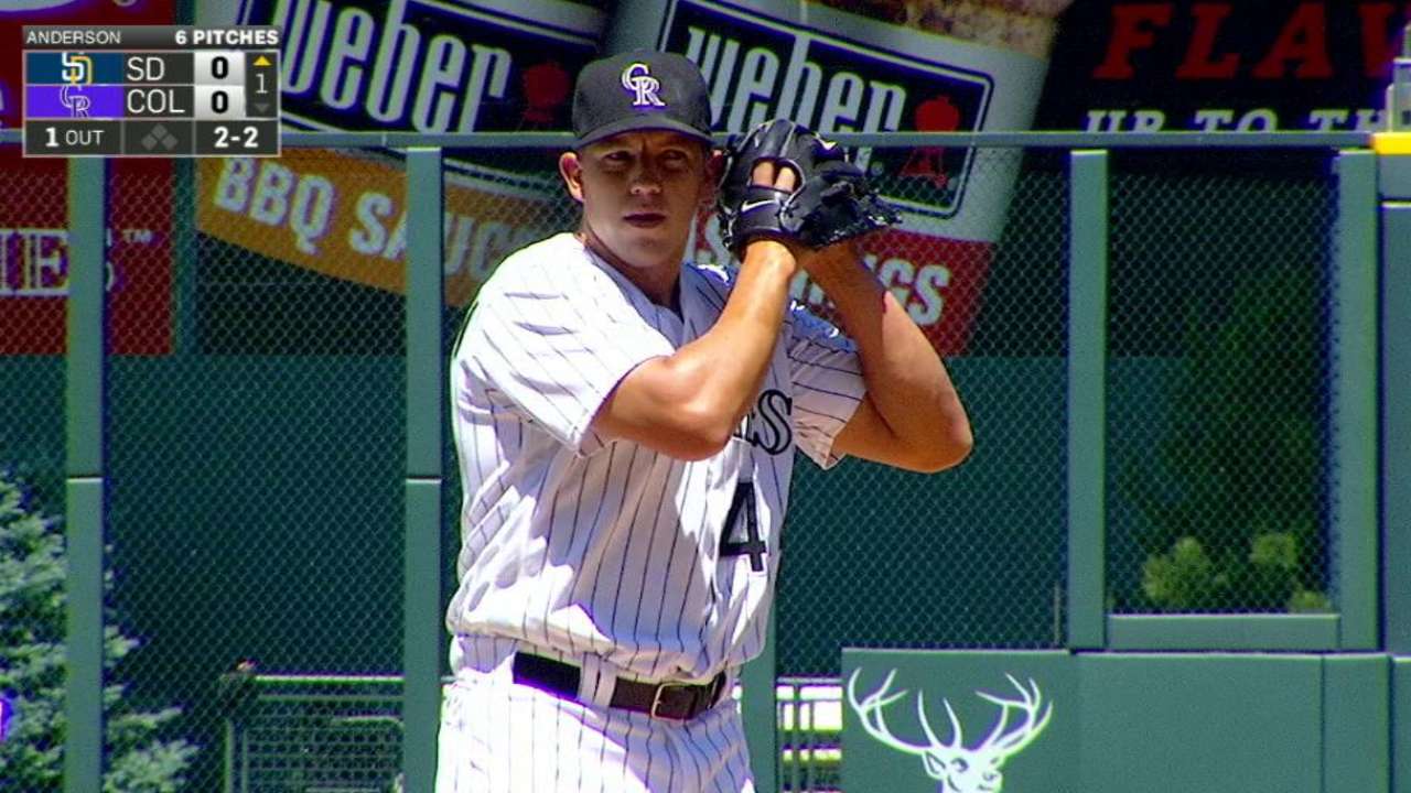 Rox edge Padres in Anderson's superb debut