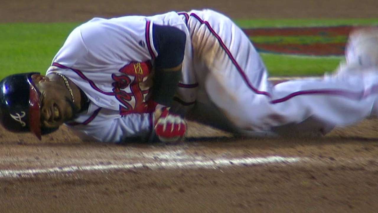Aybar hit by pitch, stays in