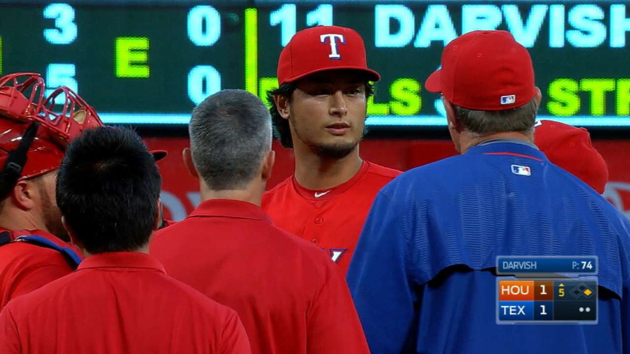 Darvish to DL with shoulder, neck tightness