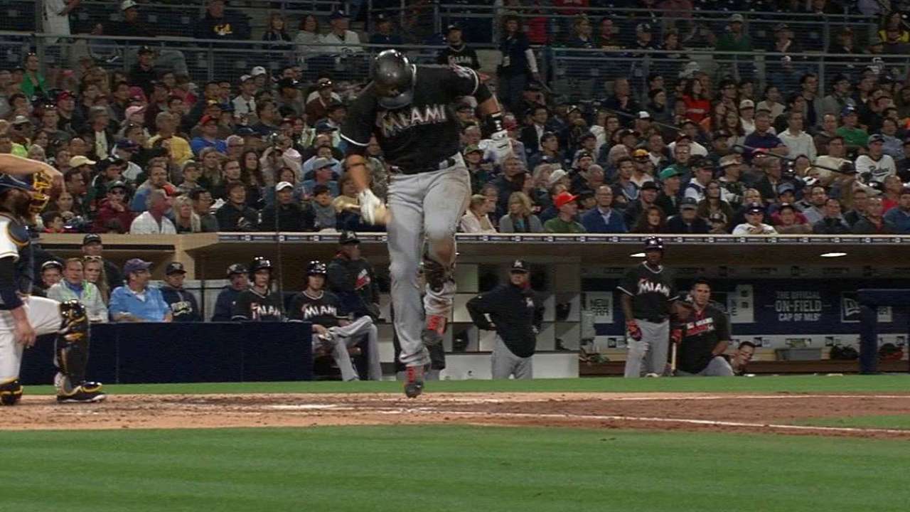Marlins' Prado OK after fouling ball off foot