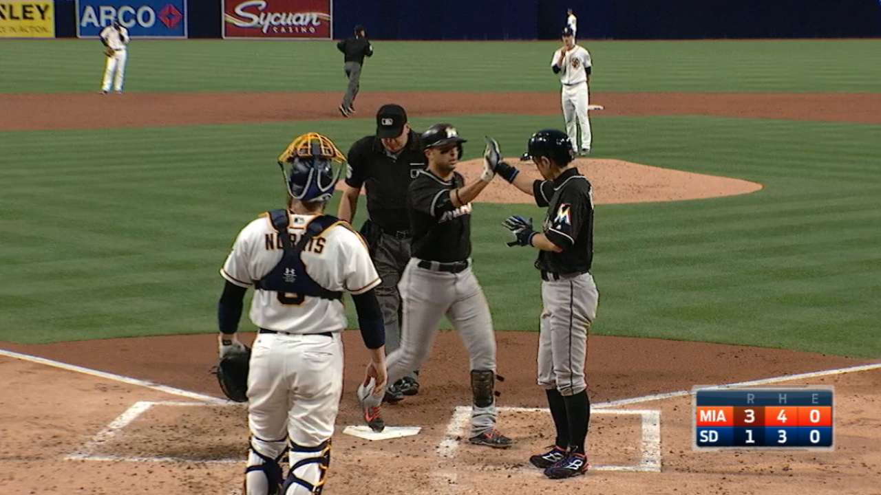 With 7-run 3rd, Marlins cruise past Padres
