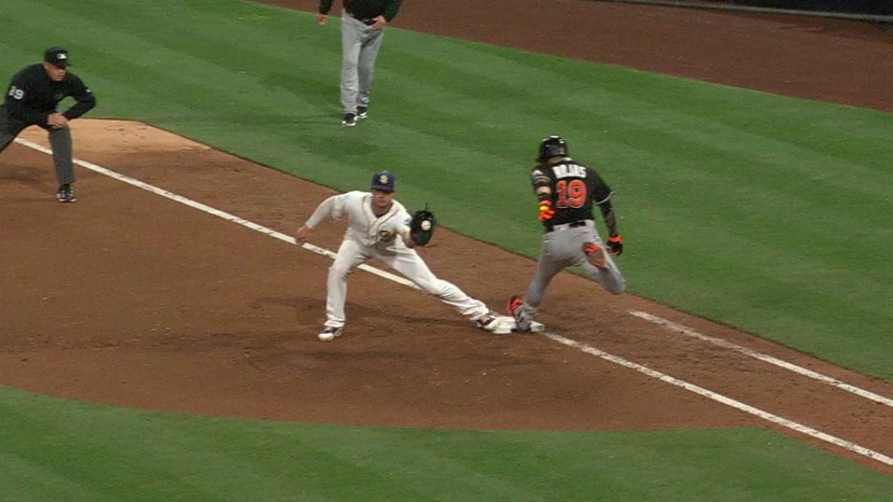 Schimpf gets Rojas at first