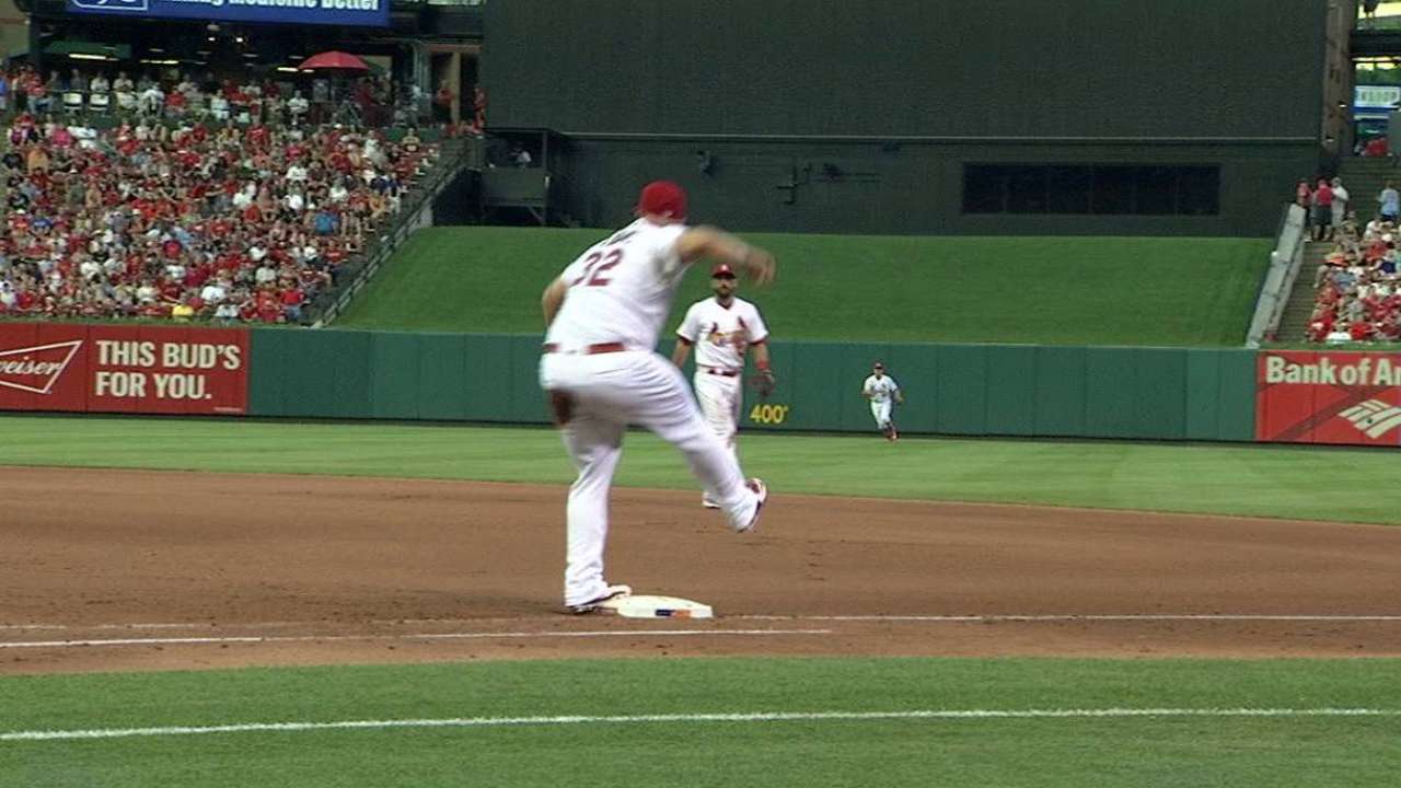 Adams starts a nifty double play