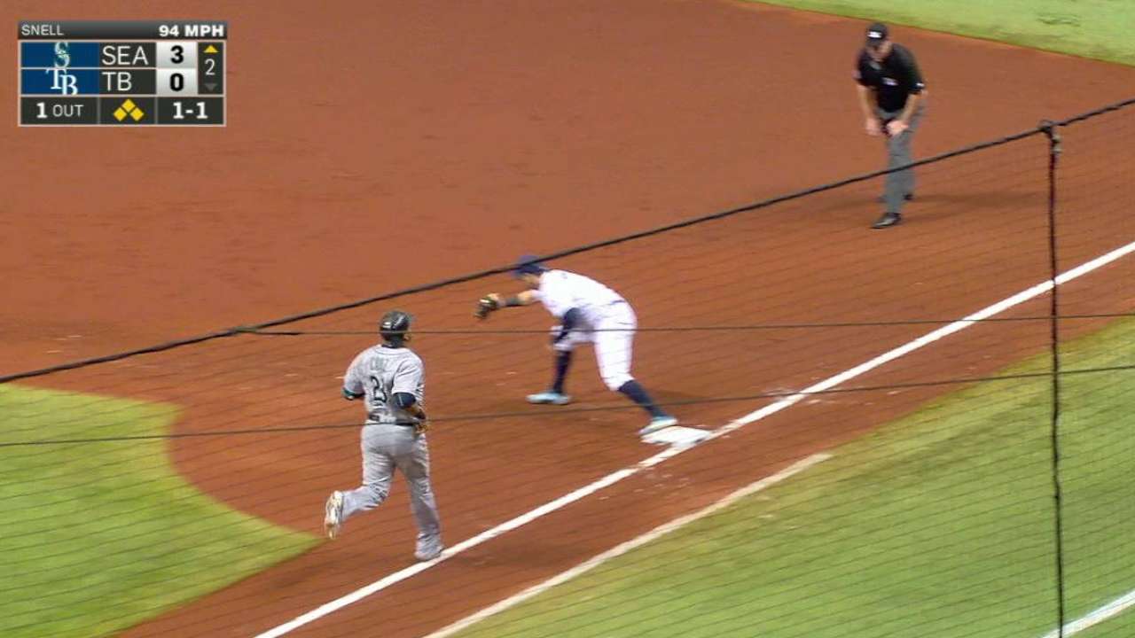 Top prospect Snell's home debut 'erratic'