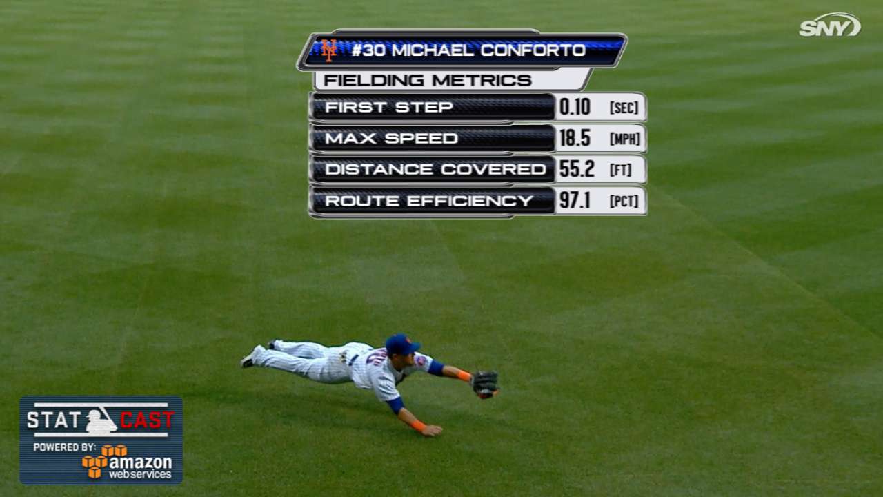 Statcast: Conforto's diving grab