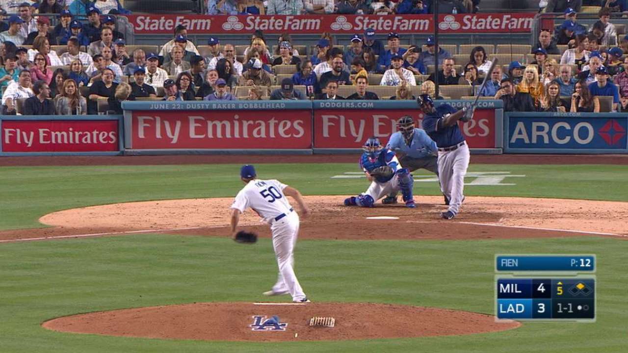 Brewers' bounceback players homer vs. LA