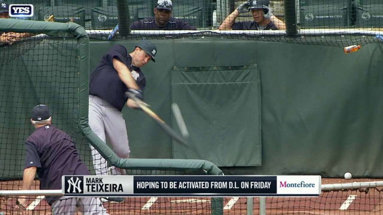 Teixeira slated for 3-game rehab stint
