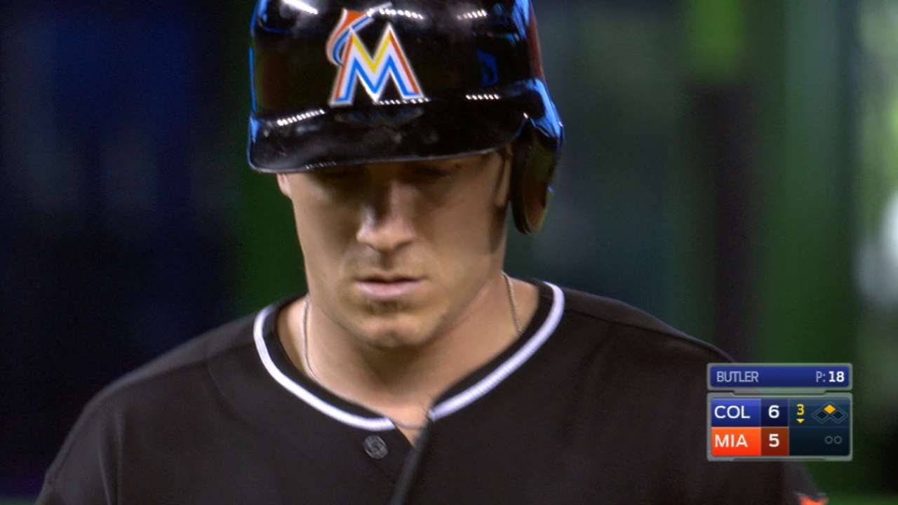 Realmuto, Bour homer as Marlins outslug Rox