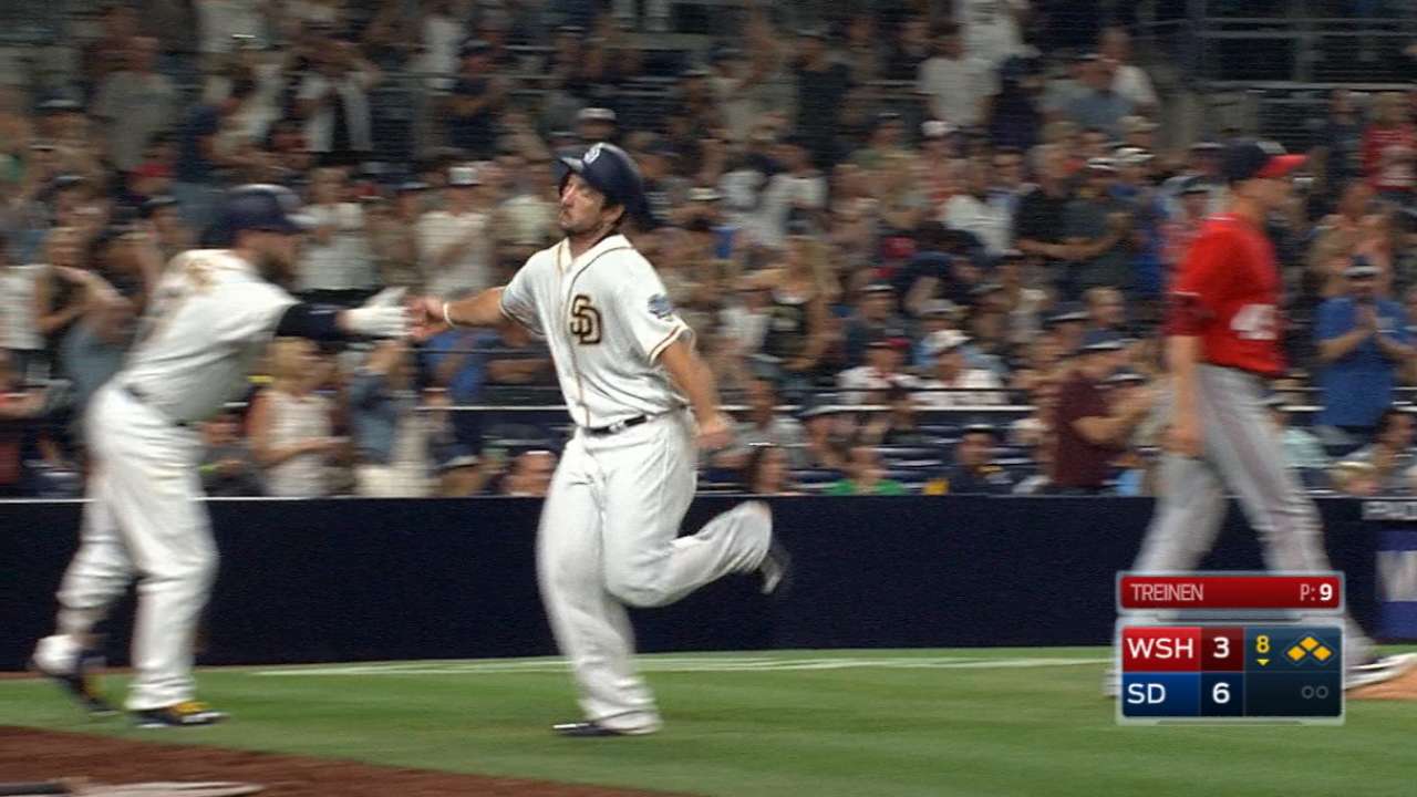 Padres plate six in the 8th