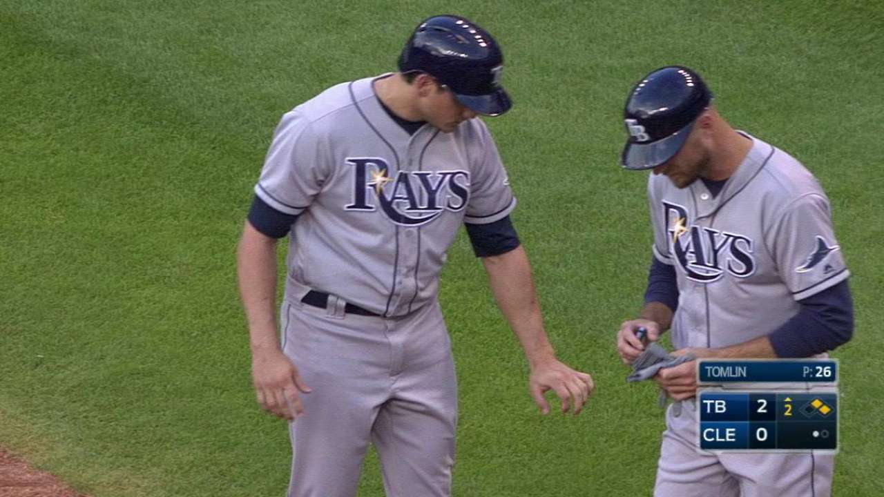 Mahtook gets hit by pitch