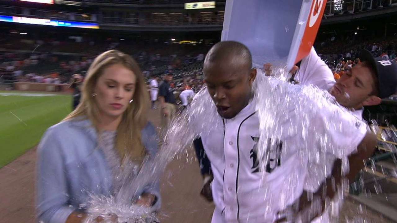 Upton on his walk-off homer