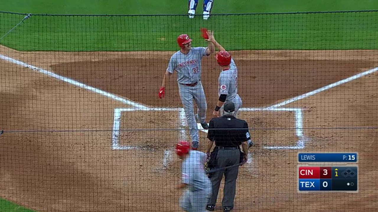 Jonrones de Rojos pusieron fin a racha de los Rangers