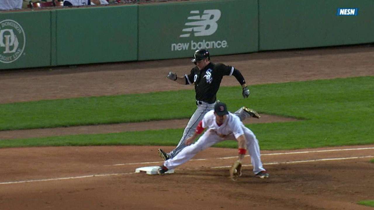 Bogaerts' throw beats Shuck