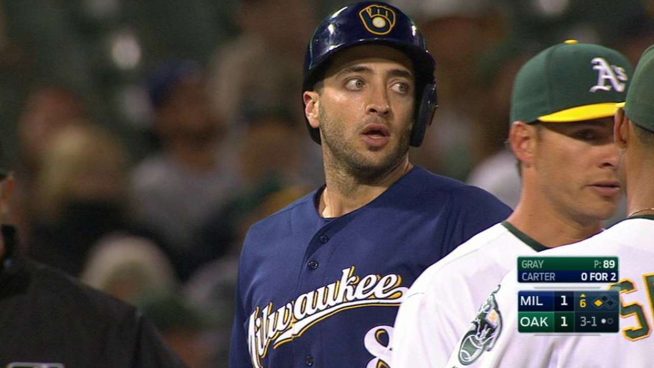 Braun races from first to third