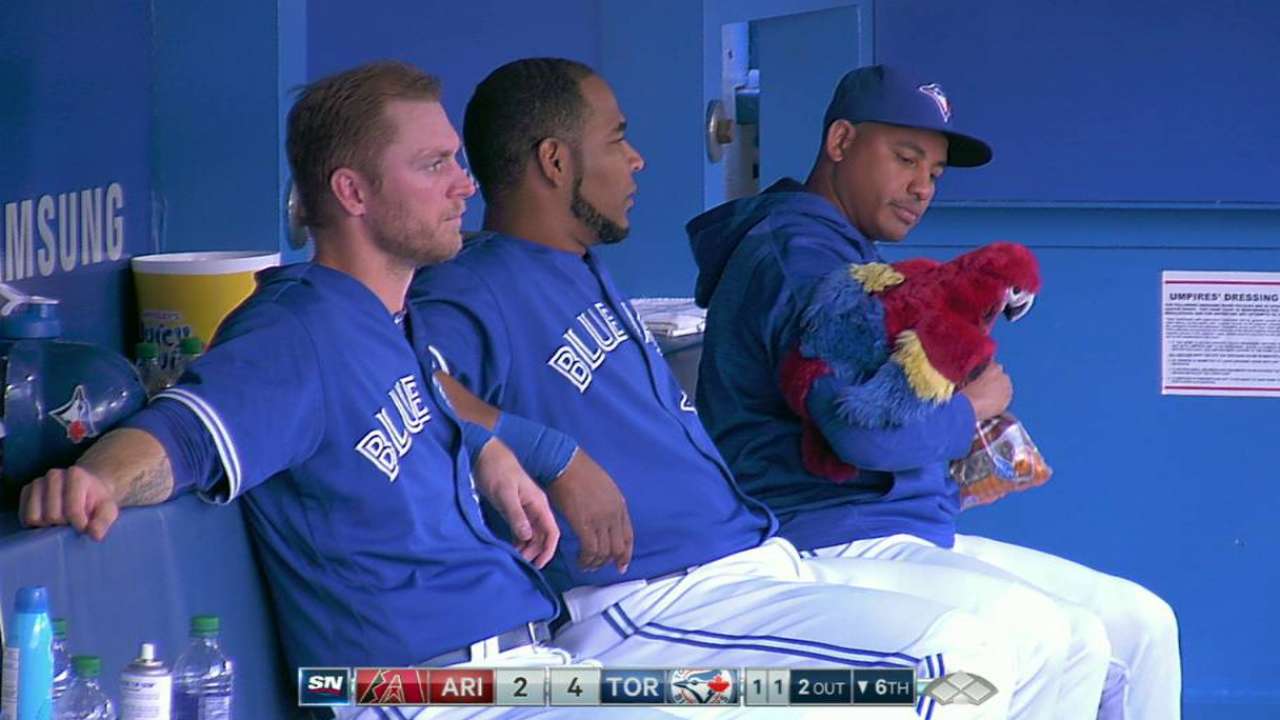 Carrera feeds his parrot