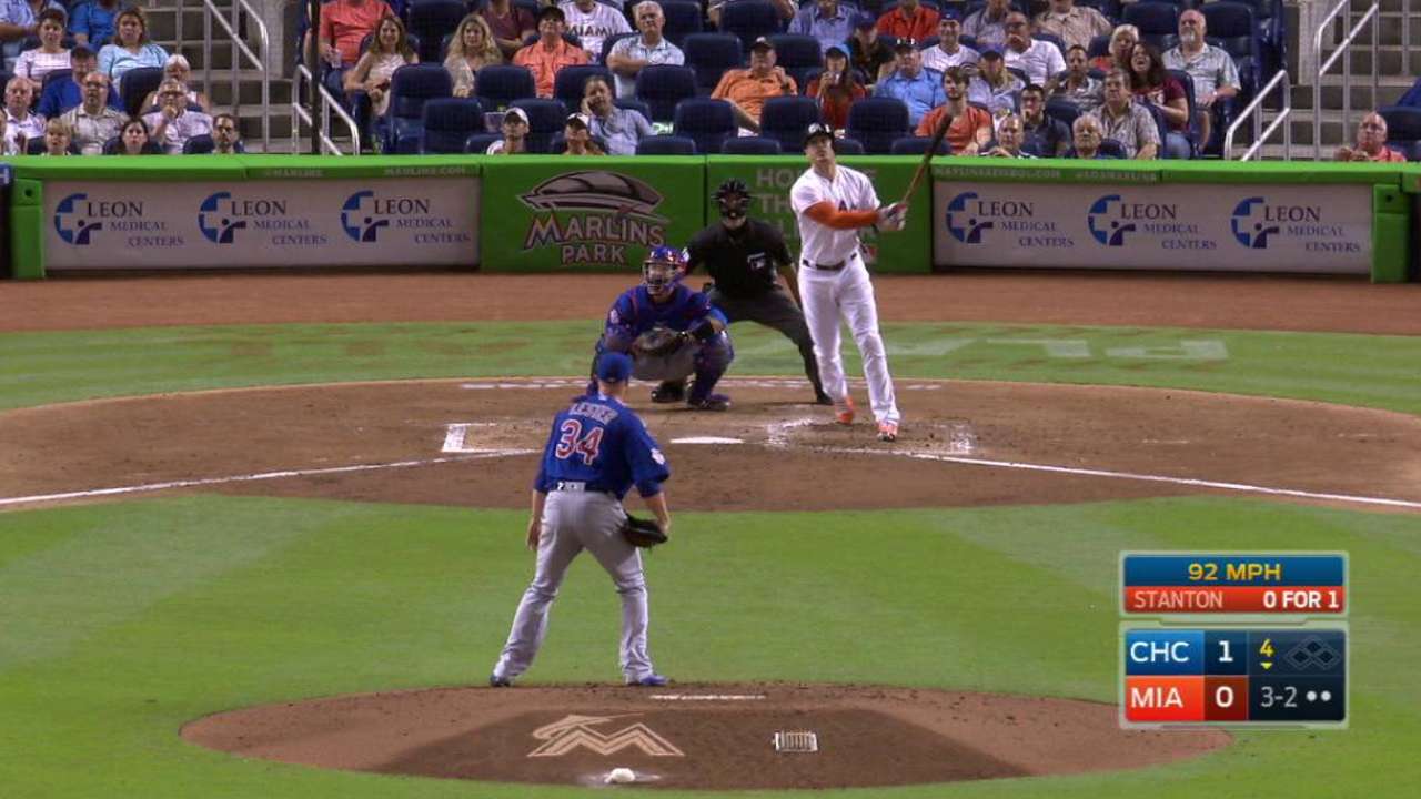Stanton, Marlins send Cubs to 4th straight loss