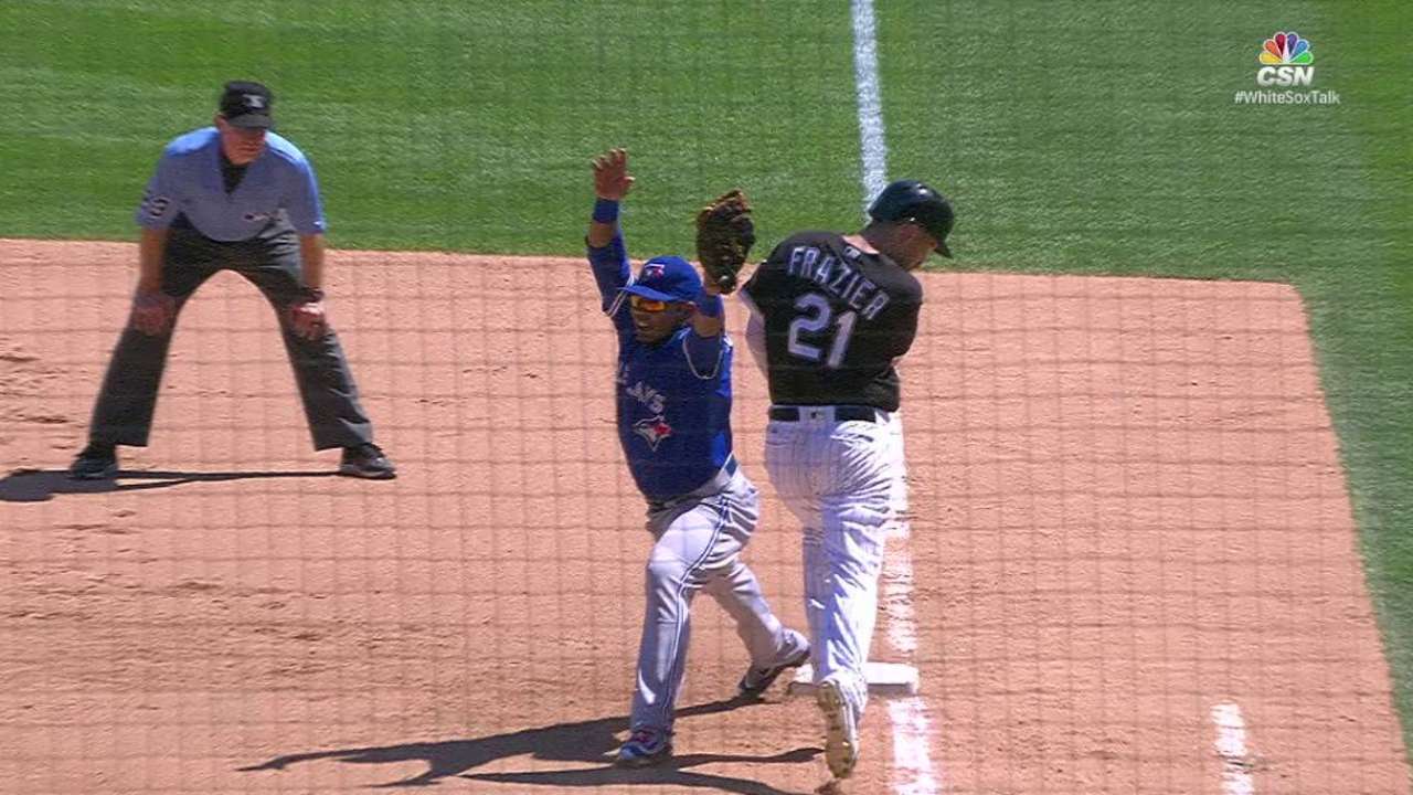 Frazier singles on review