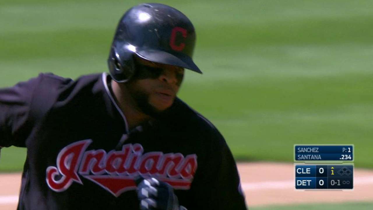 Santana's leadoff home run