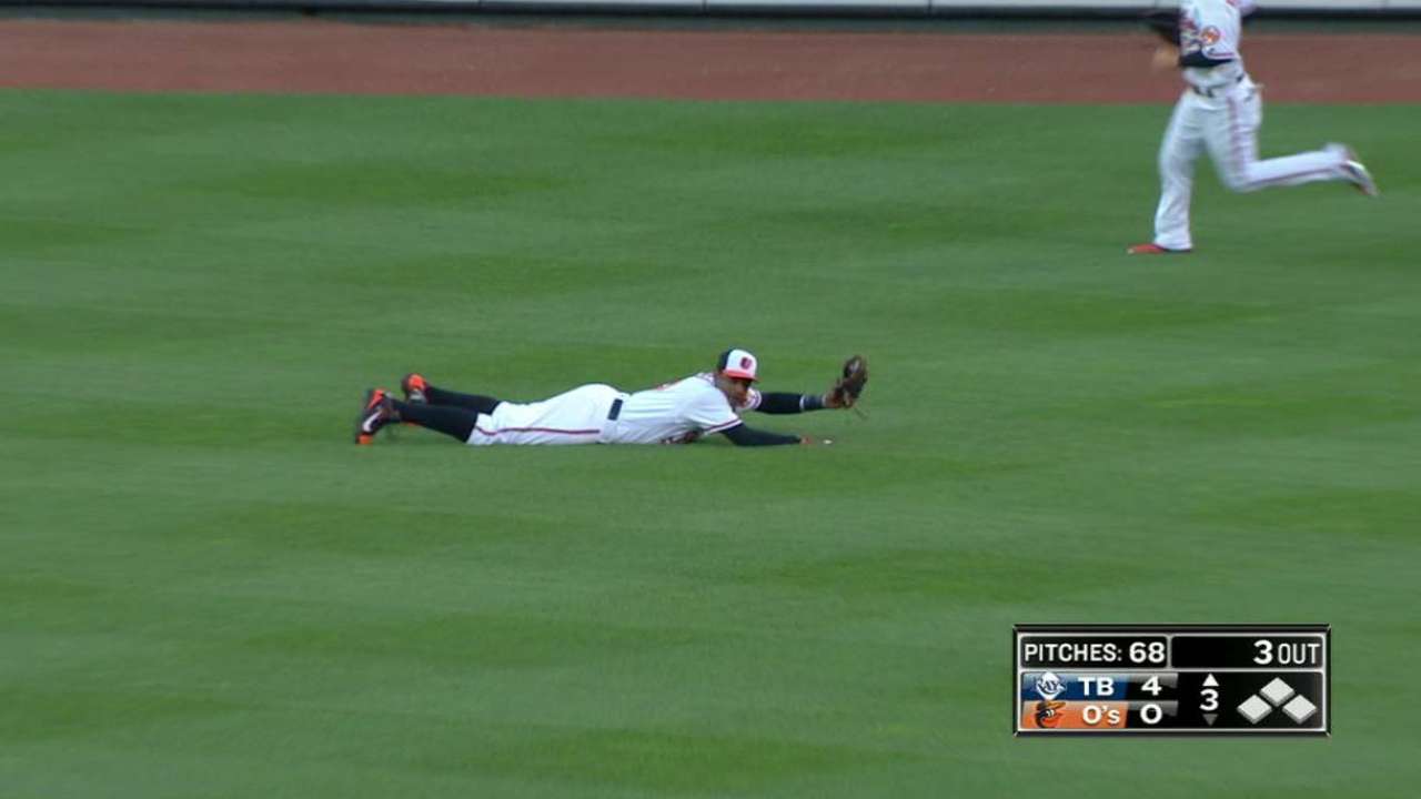 Jones' diving catch in center