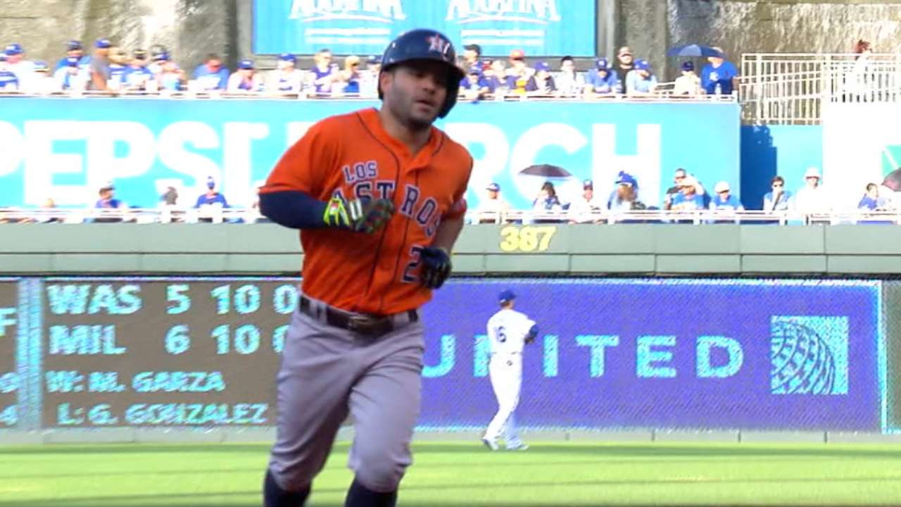 Altuve 'falls' just shy of cycle