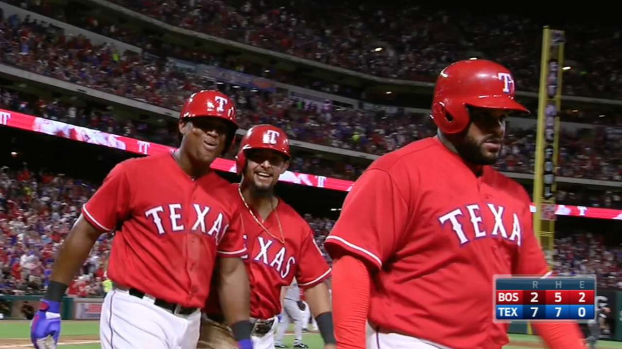Rangers score five in the 5th