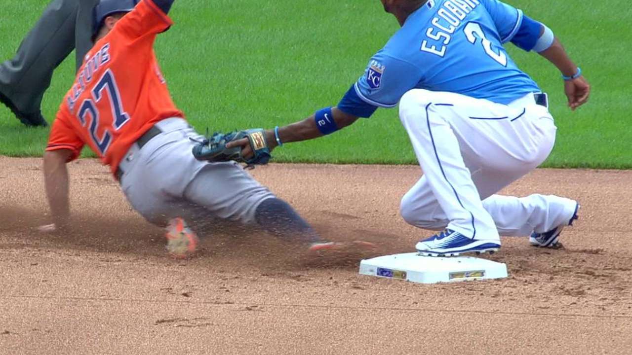 Royals challenge call at second