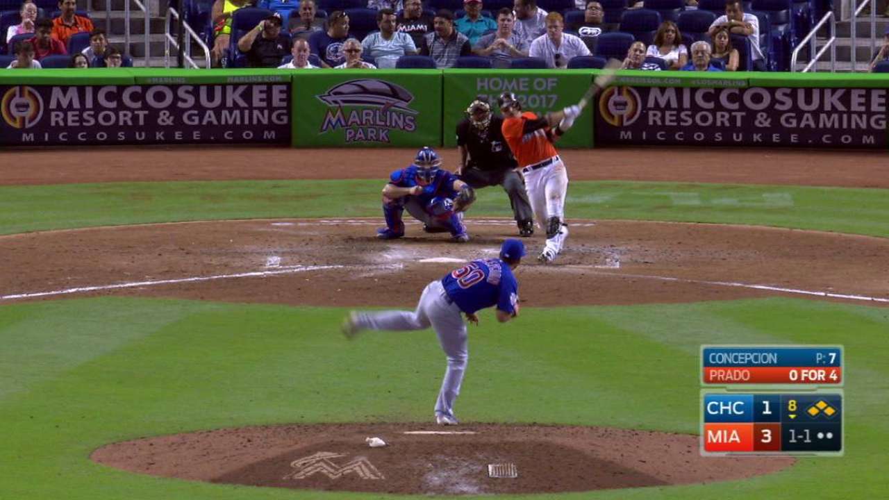 Prado's three-run double