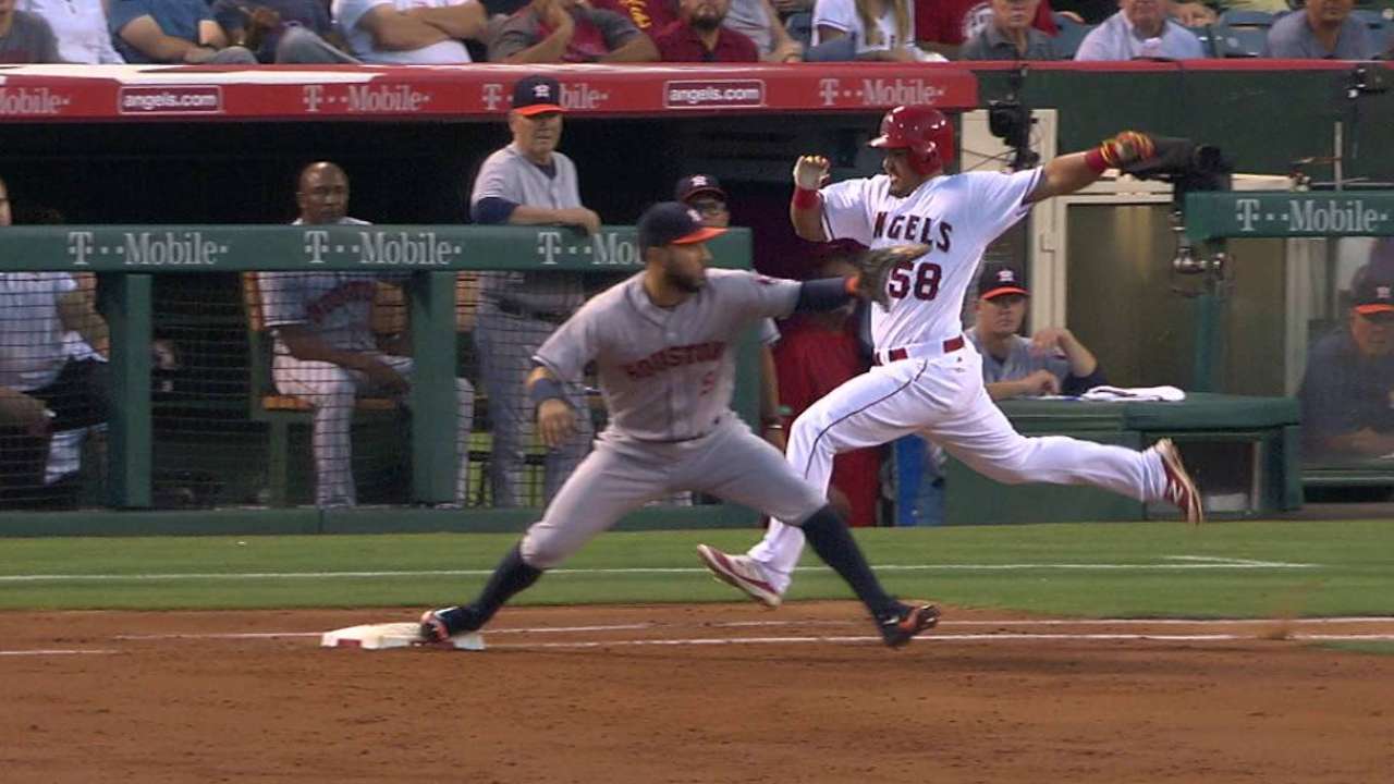 Angels challenge call at first