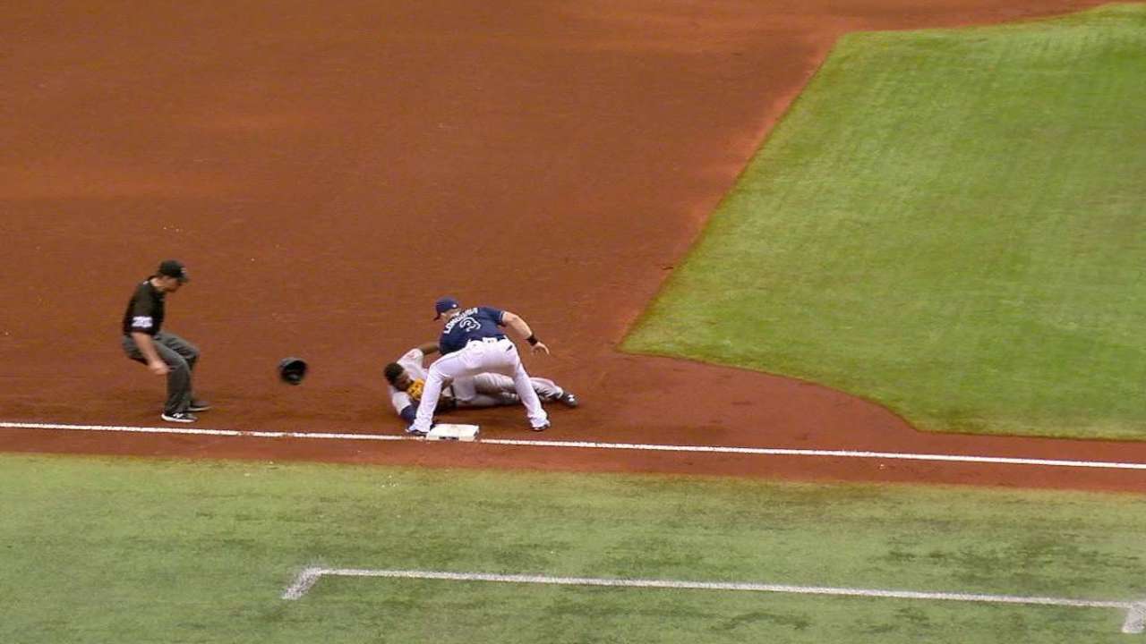 Moore picks off Bradley Jr.