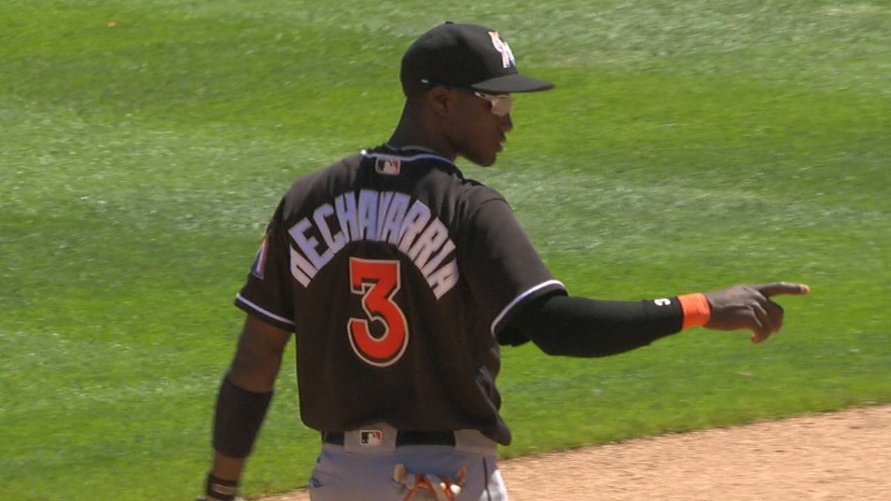 Hechavarria's leaping grab