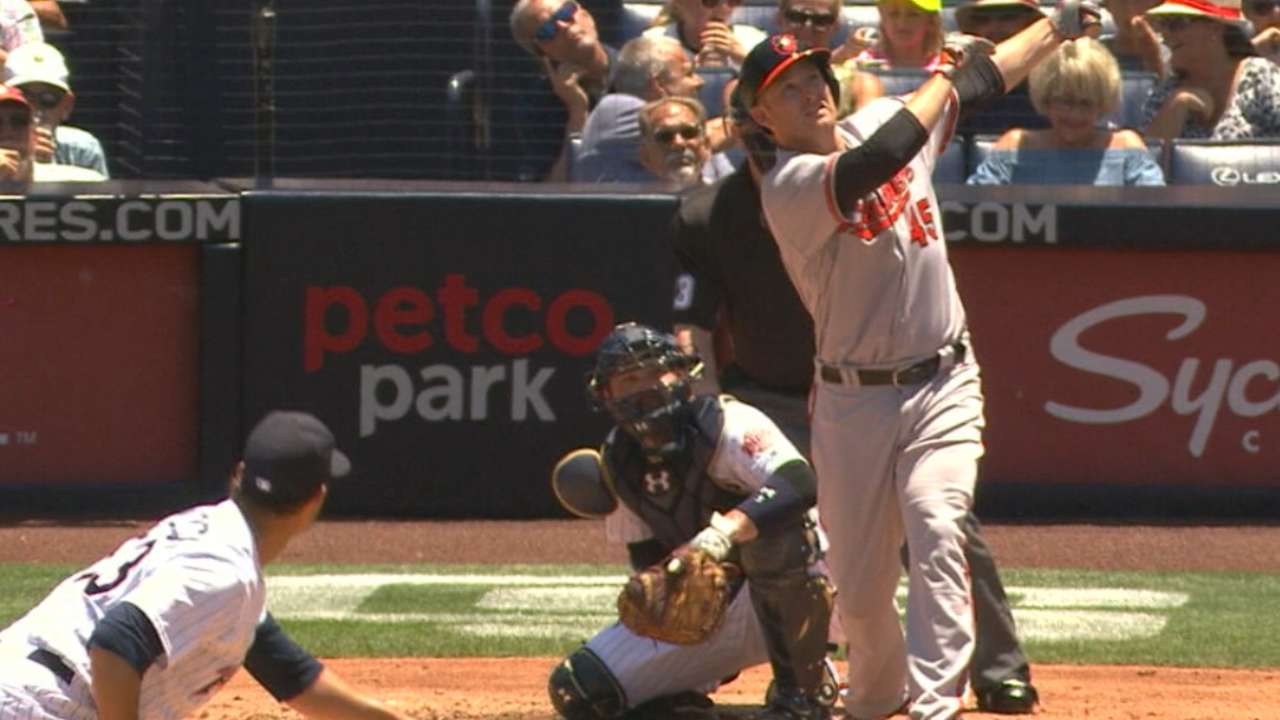 Trumbo's homer ties MLB record