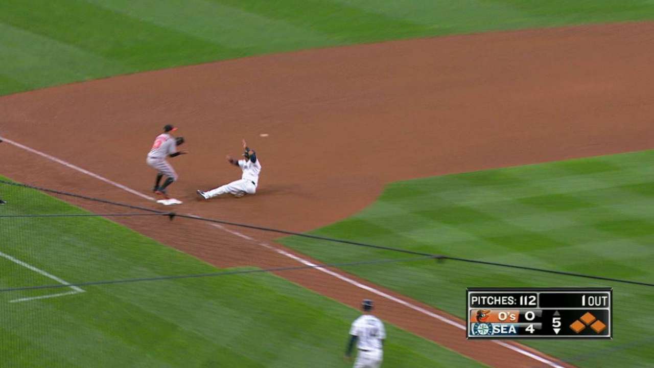 Mariners challenge call at third