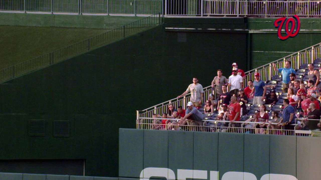 Umpires review Harper's single