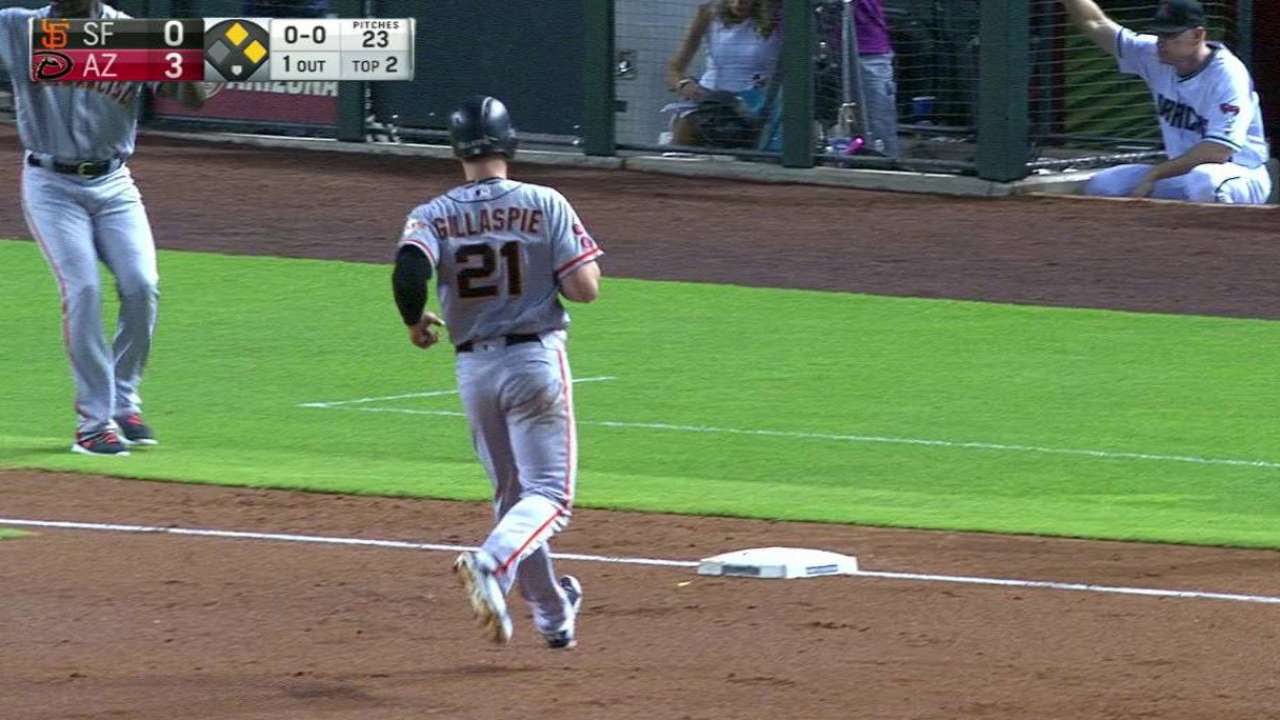 Gillaspie ayuda a Cueto en triunfo de Gigantes contra Arizona