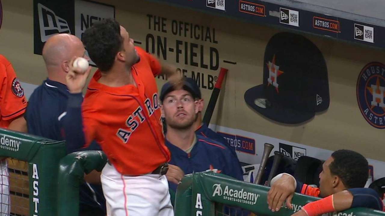 Altuve has fun with Reed