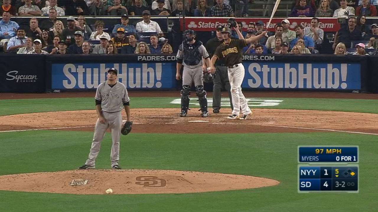 Myers' two-run home run