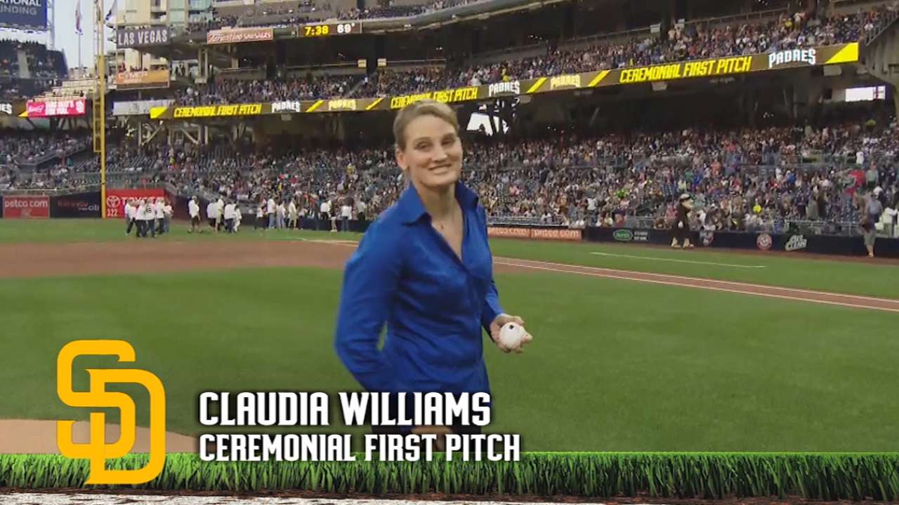 Claudia Williams' first pitch