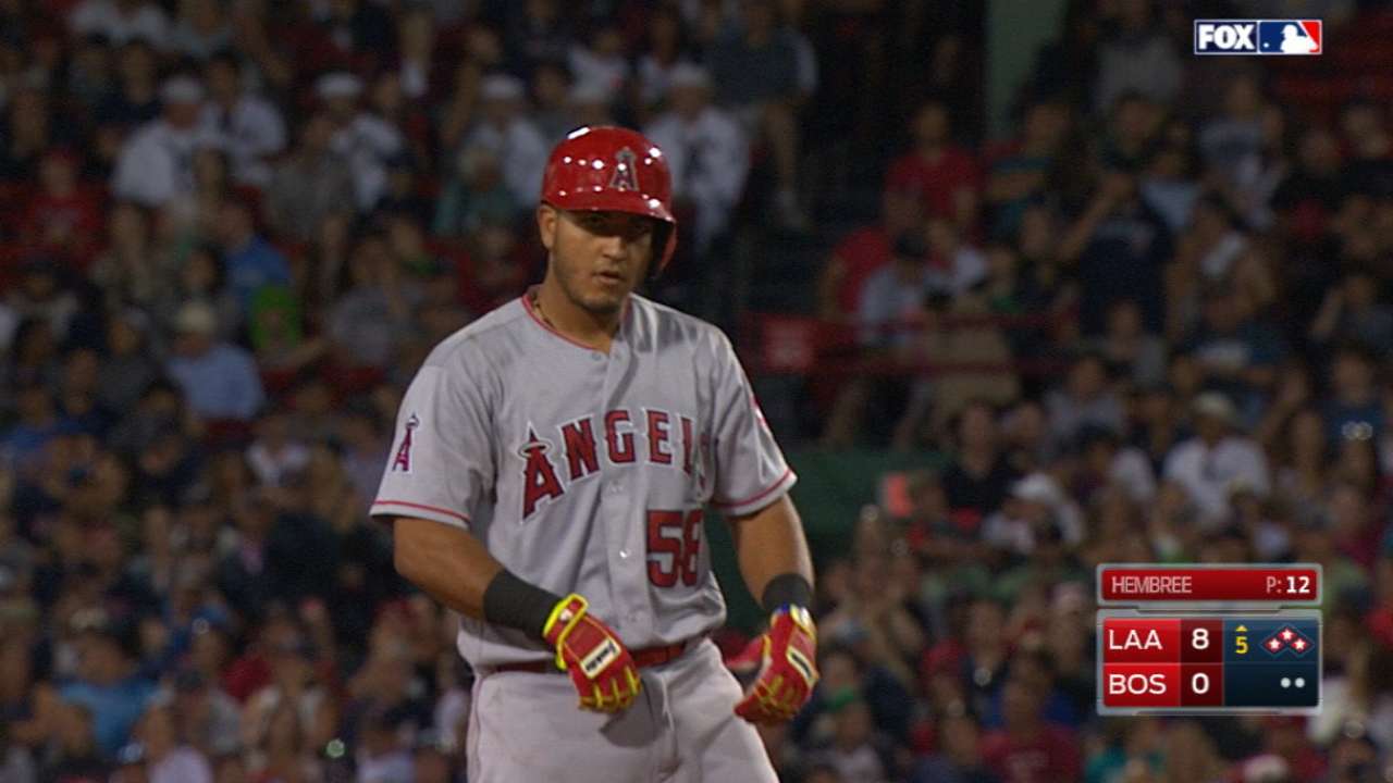 Angels score five in the 5th
