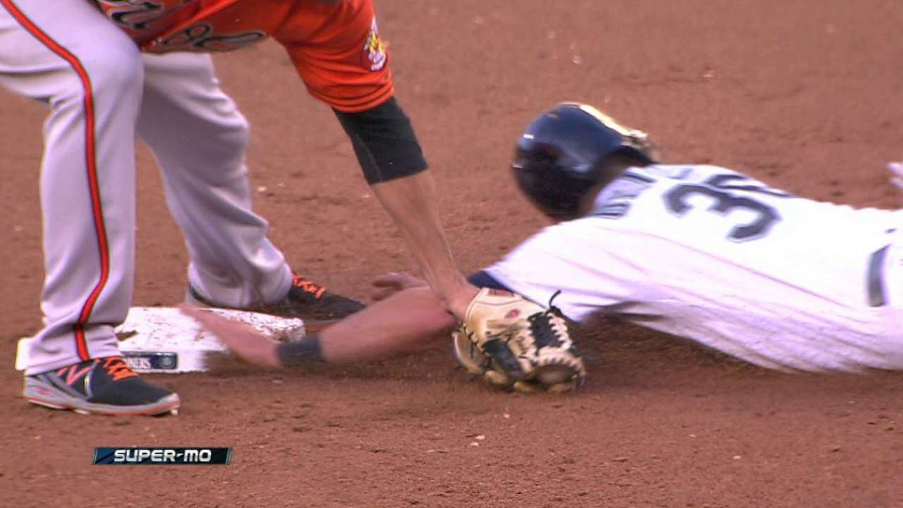 O'Malley steals second base