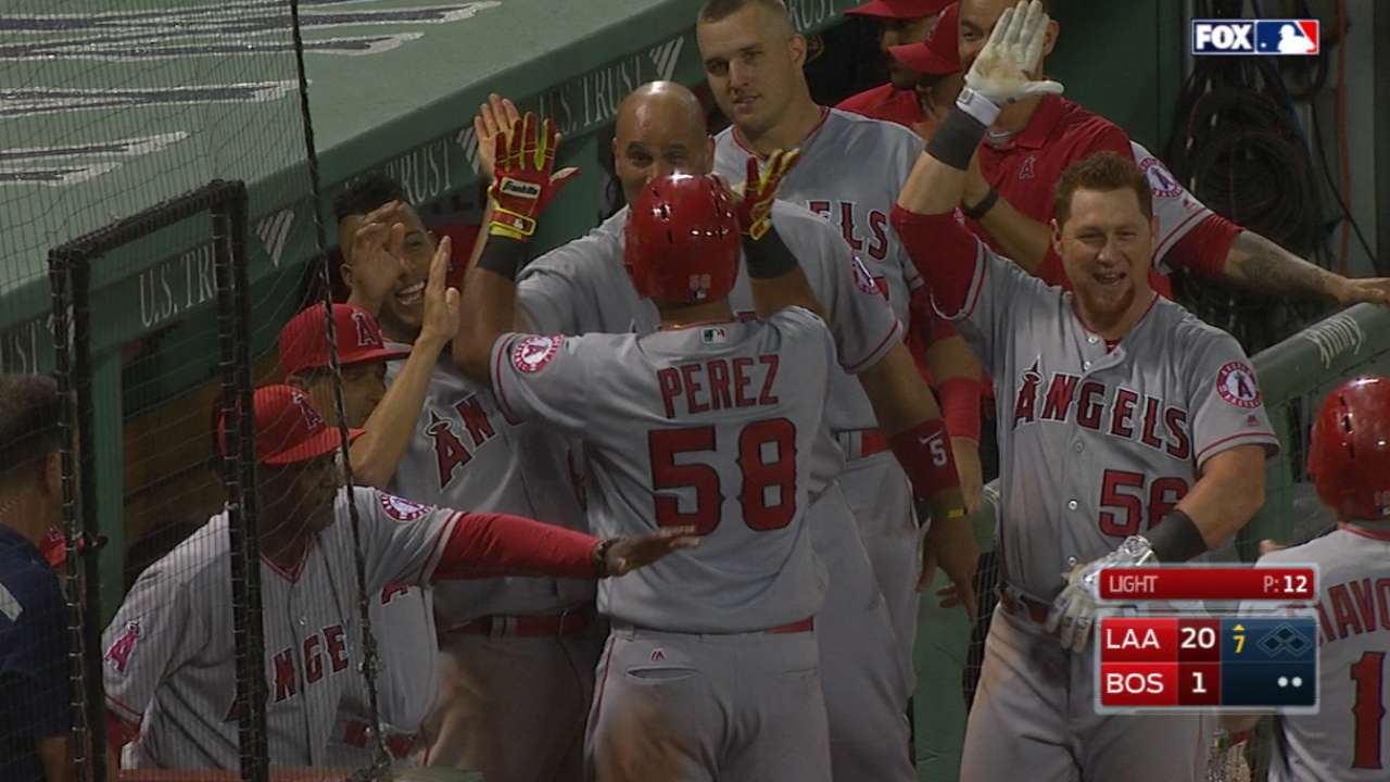 Perez's five-hit, six-RBI game